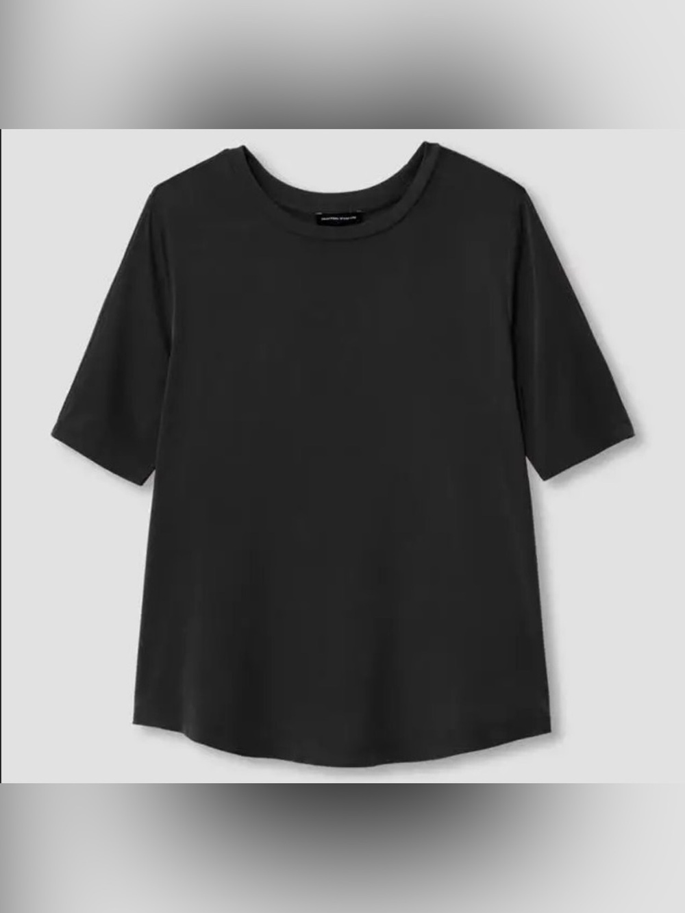 UNIVERSAL STANDARD Arvo Cupro Mix Tee Black XS/10-12 Cupro Front/Jersey Back EUC - Picture 2 of 12